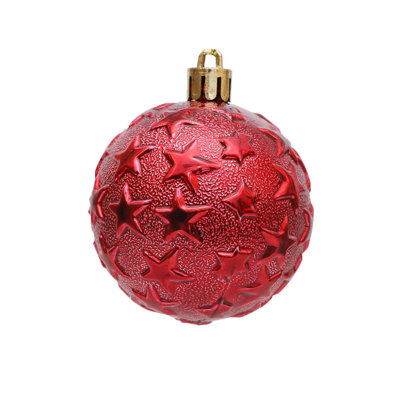 Christmas 6cm Decorative Full Of Embossed Christmas Plating Hanging Venue Decoration