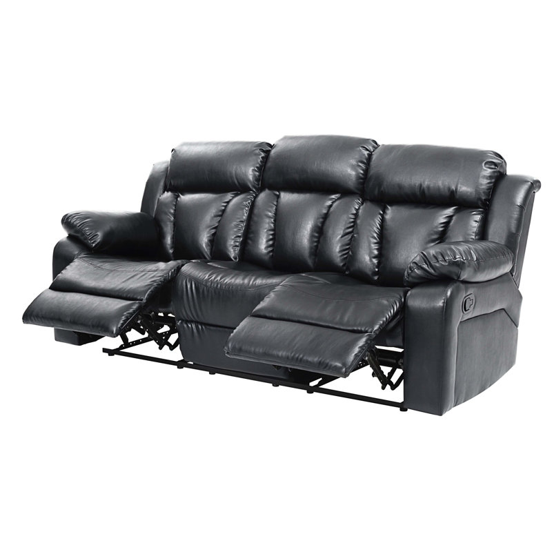 Fauteuil inclinable en cuir Kamarr, Similicuir noir