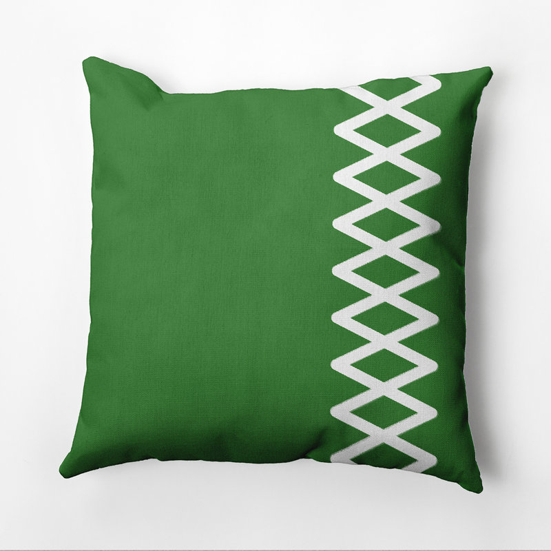 Coastal Calm Geometric Reversible Throw Pillow, 18" H x 18" W, Green