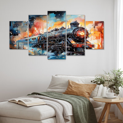 Train, vaisseau, voyage, retour vers le futur, art mural Multipanel