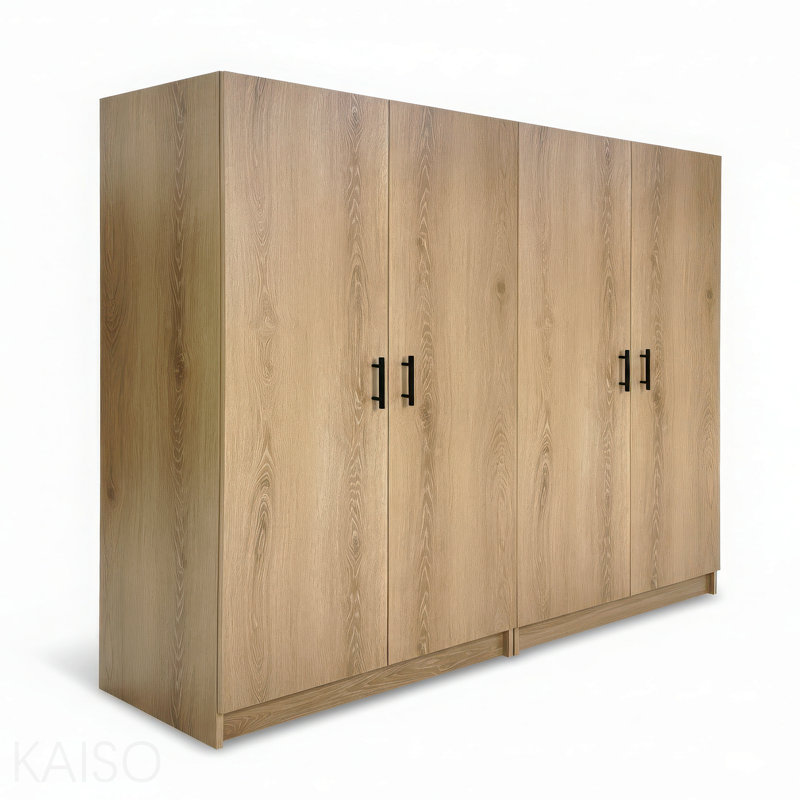 Oak Multi-Purpose Utility Storage Cabinet (2-Piece Set), Oak