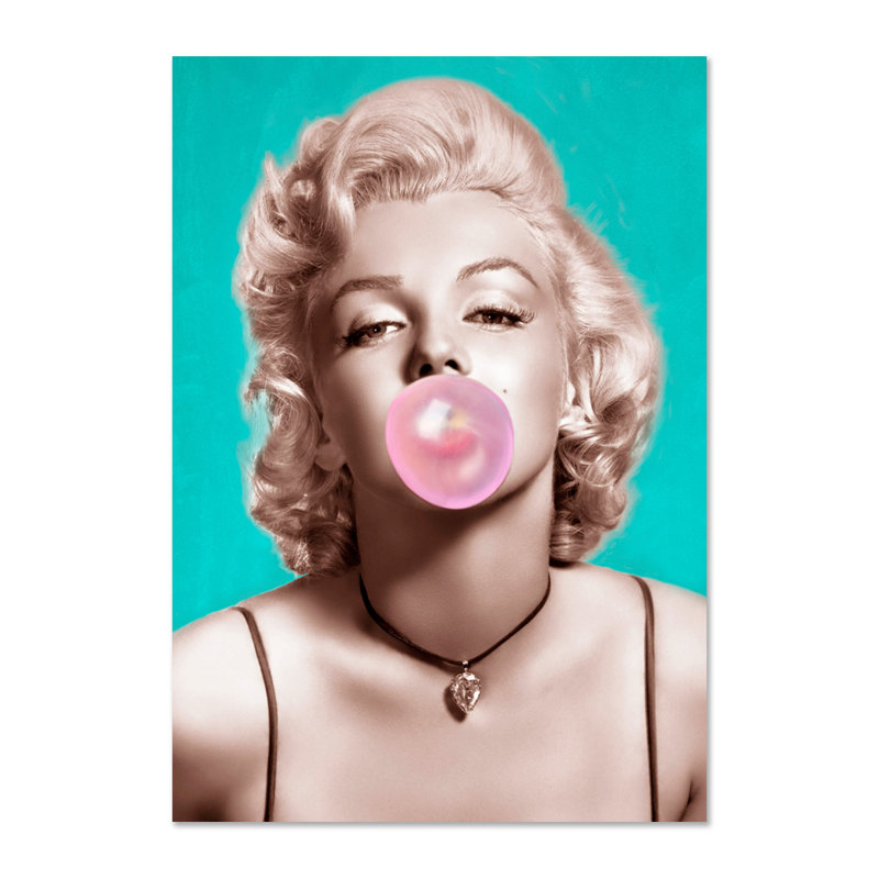 Bubblegum Marilyn Print by N Perez, Acrylic, 60" H x 40" W x 2.5" D