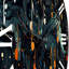 Horloge murale Waves Of Music Notes In Retro Orange and Blue III-93383473