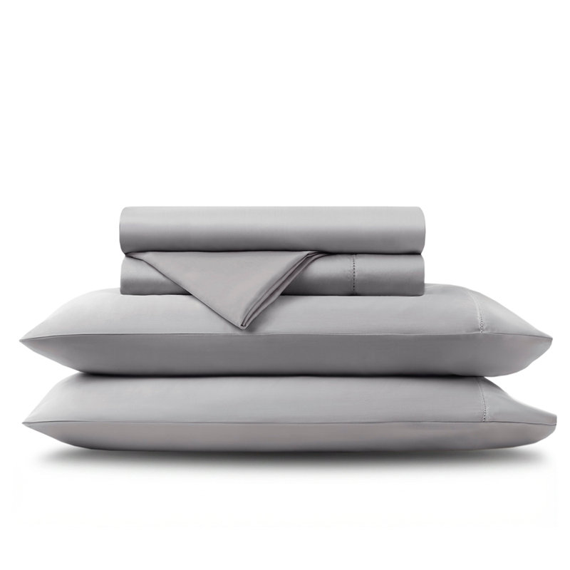 Ensemble de draps en coton 4 pièces, Gris, King