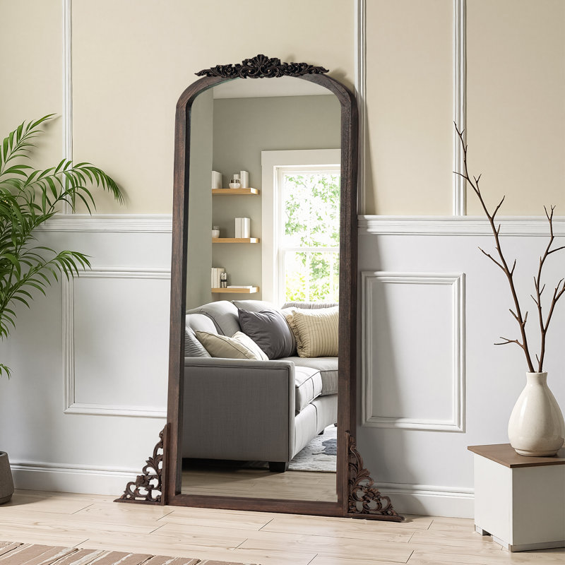 Miroir d'appoint mural Alexiyah, Gris anthracite, 67 po x 28 po