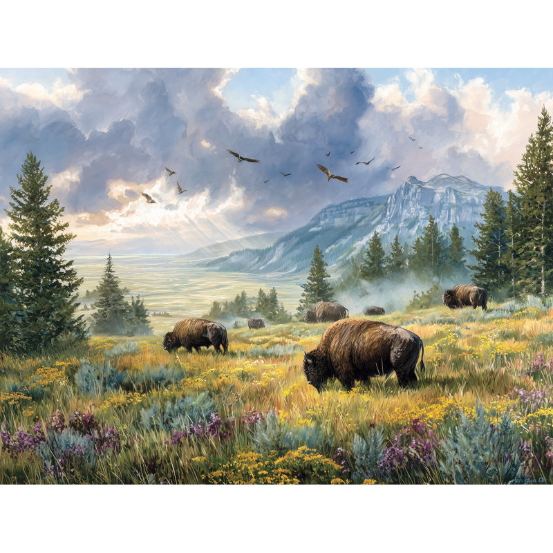 Art mural sur toile bison sauvage, L 24 po x H 16 po x P 1,5 po