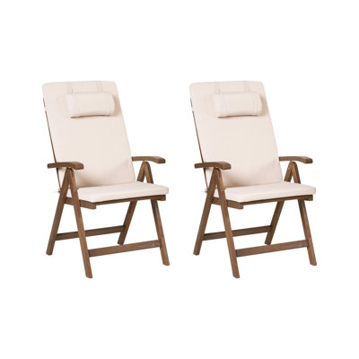 Folding Patio Dining Armchair with Cushion