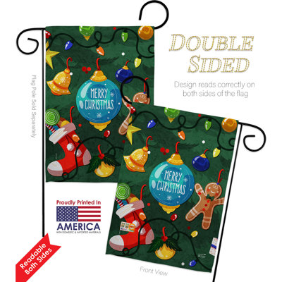 Double Sided 18.5'' H x 13'' W Polyester Christmas Flag Set