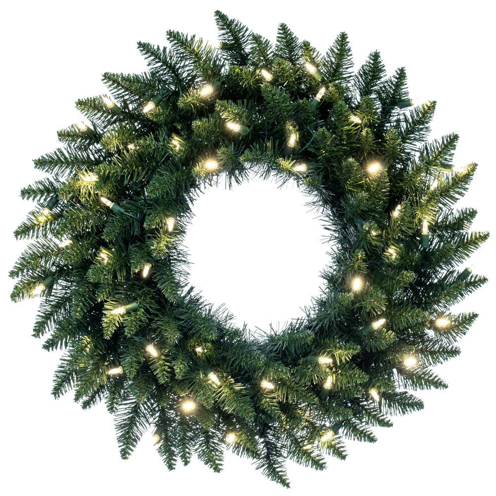 Peabody 96" Pre-Lit Mixed Christmas Wreath,  Warm Clear, 24" H x 24" W x 3" D