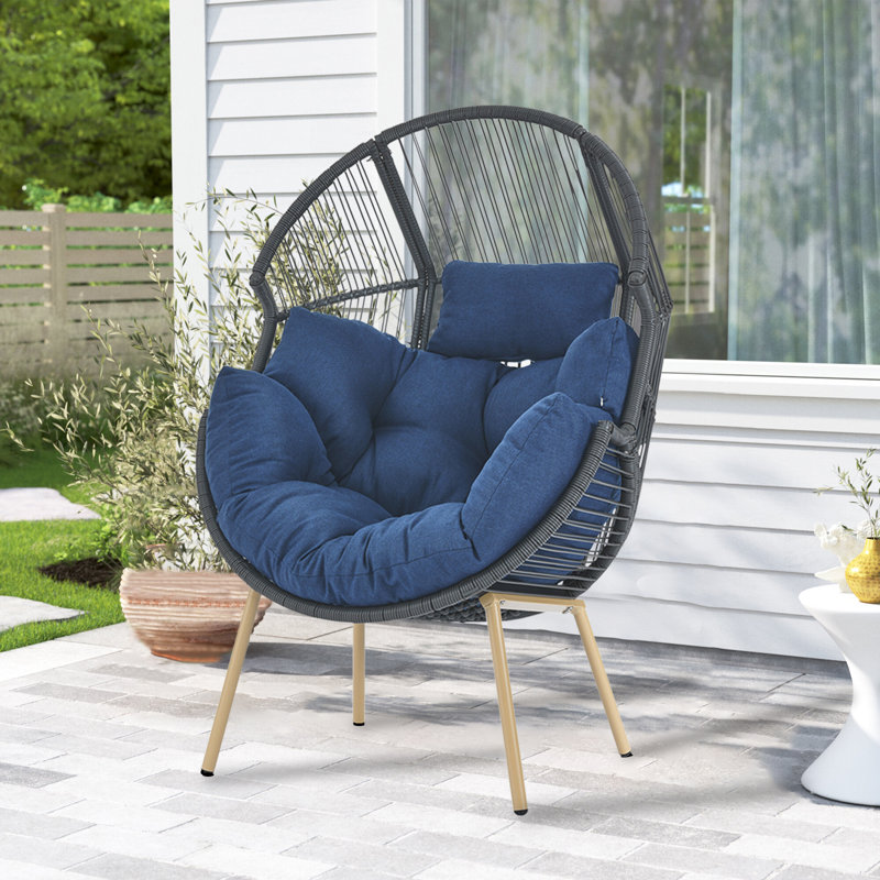 Hamac avec coussin Azuredee, Bleu, Gris foncé