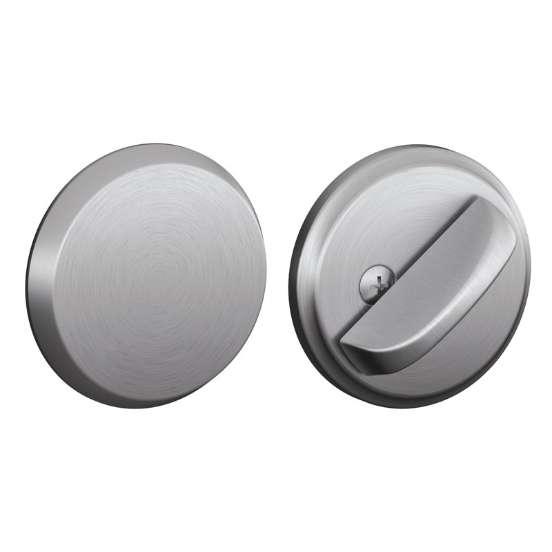 One-Sided Deadbolt Thumbturn with Exterior Plate, Satin Chrome