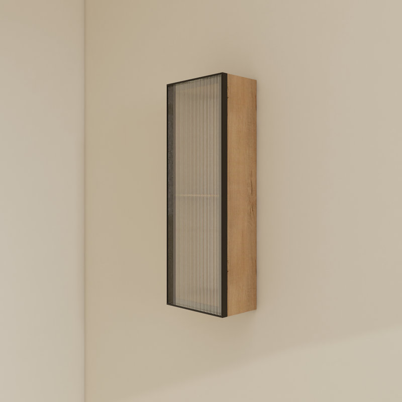 Rangement mural 10 po pour salle de bain simple avec porte Solf, tablette en verre réglable et miroir