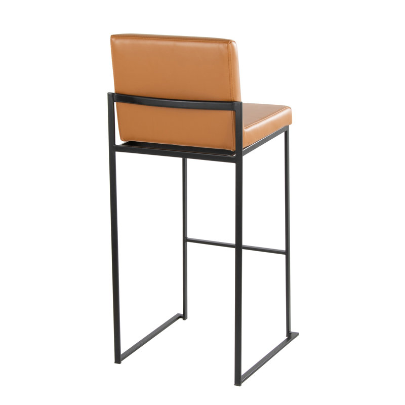 Tabouret de bar contemporain à haut dossier, Brun, 2, Brun