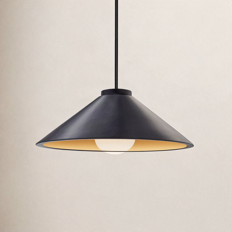 Leni Dimmable LED Single Light Pendant, Gloss Black, Matte Black