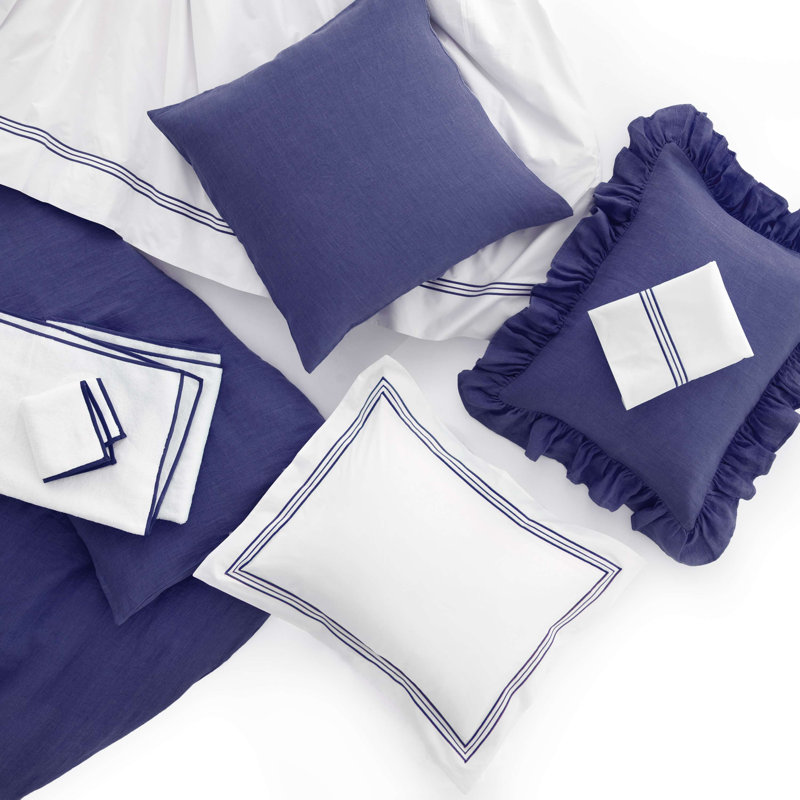 Trio Flat Sheet, Twin/Twin XL Flat Sheet , Indigo