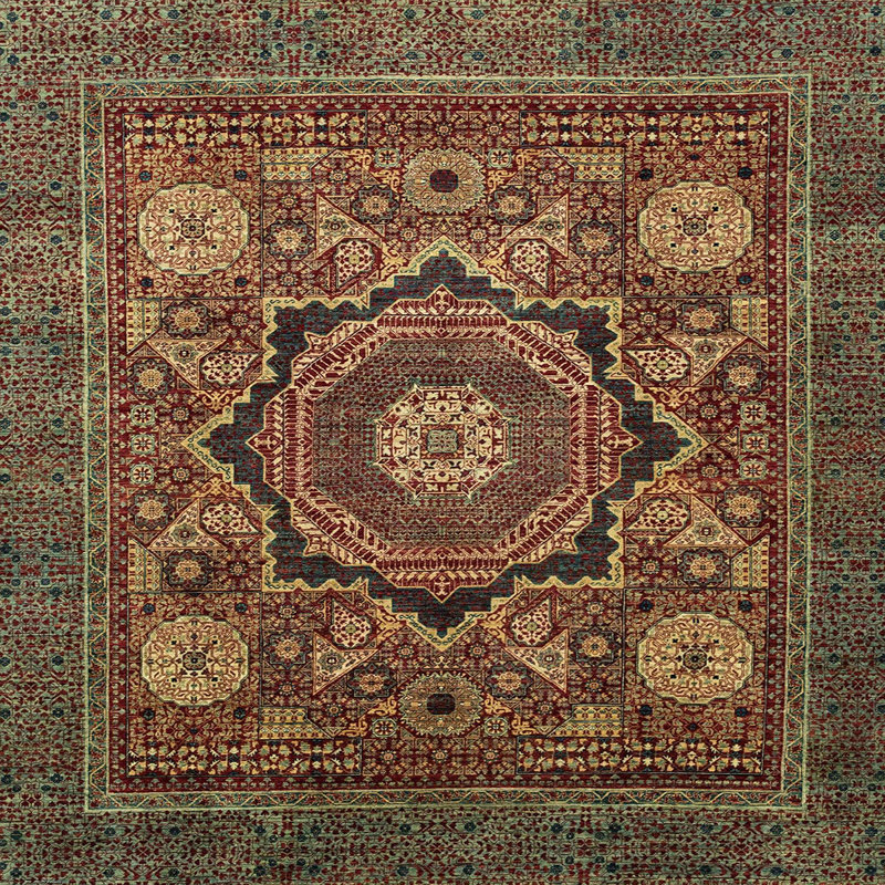 Abstract Indoor Rug, Square 3'