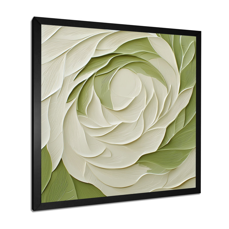 Abstrait blanc et vert, éclipse de rose - art mural imprimé rose, H 36 po x l 36 po, Noir