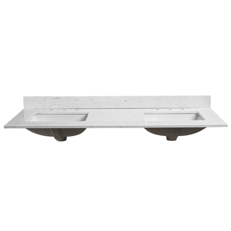bathroom stone vanity top engineered color, White/Black