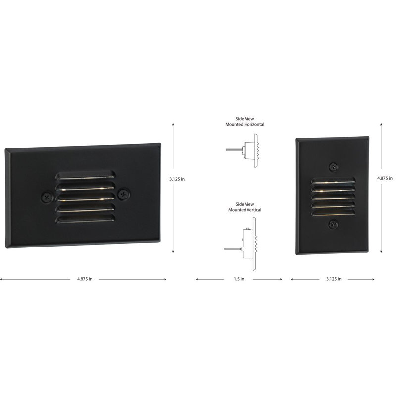Integrated LED Metal Step Light, Black