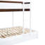 Lit simple superposé simple en noyer blanc avec rangement et bureau