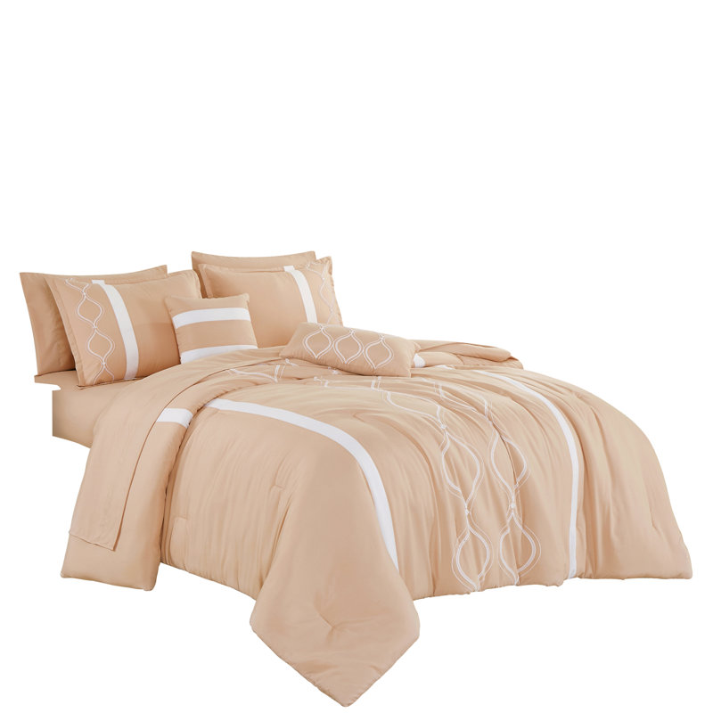 Polyester Striped Comforter, King Comforter + 8 Additional Pieces