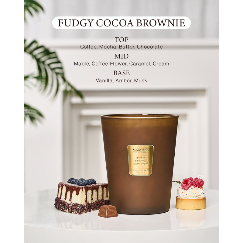  Grande bougie Patchouli Soy, 3-Wick 35oz 150H, bougie d'aromathérapie pour la méditation, 35 oz, Brownie fudgy cacao