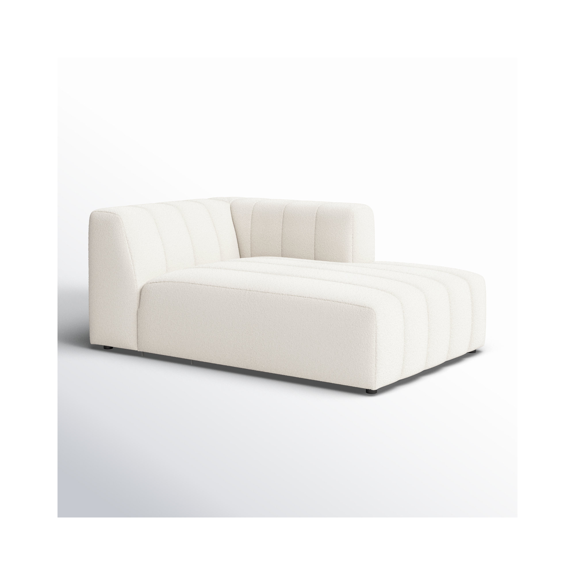 Bowry Upholstered Chaise Lounge, Light Gray Napa Sandstone, Right Hand Facing