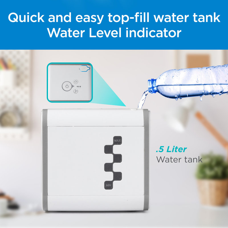 BDE Series DECKER Desktop Air Cooler with 3-Speeds, Evaporative Air Cooler with 0.5L Water Tank, White