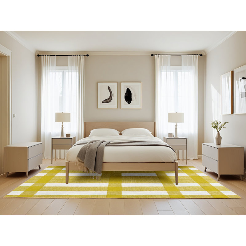 Tapis botanique brun lavable à la machine, Rectangle 5 pi x 8 pi