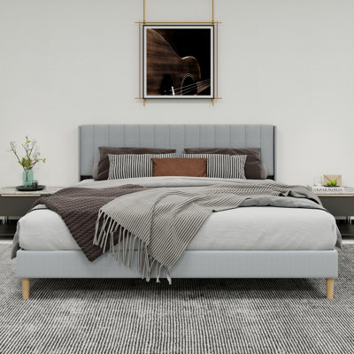 Upholstered Platform Bed With Headboard