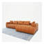 Canapé modulaire droit Clark - Cuir cognac