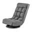 Chaise de jeu pivotante avec dossier réglable à 4 positions, siège de salon rotatif à 360 degrés, structure en métal avec tissu en lin, gris