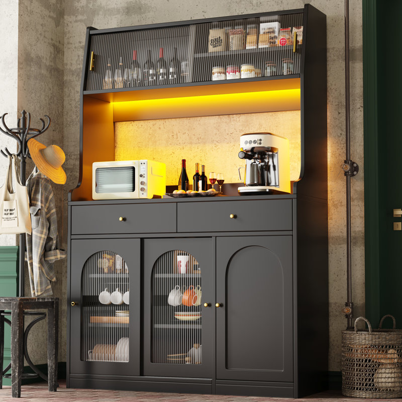 180cm Kitchen Pantry, Black