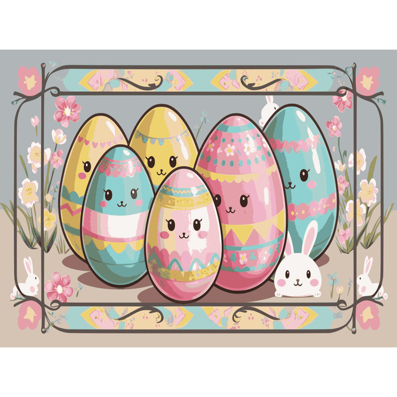 The Holiday Aisle® Easter Spring Holiday Rug, Rectangle 4' x 6'