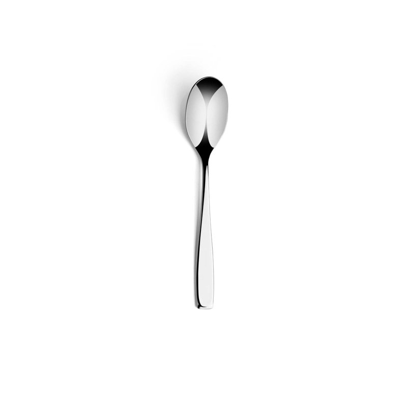 Ensemble de cuillères à dessert en acier inoxydable Serenity | Argent, 7,5 po, 12 pièces