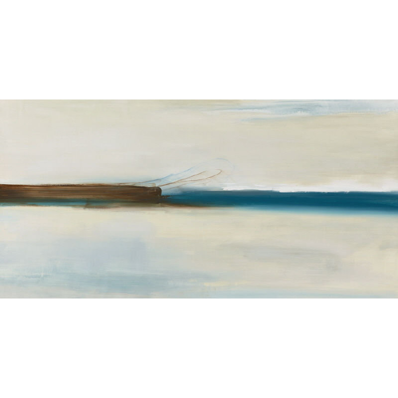 White Ocean Print by Samuel Kane, Image Brush Gel, 54" H x 68" W x 1.5" D