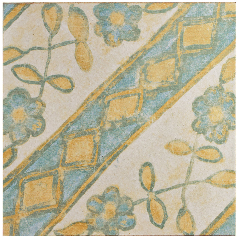 Klinker Retro 13" x 13" Ceramic Patterned Wall & Floor Tile