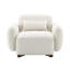Fauteuil beige avec tissu et coussin décoratif attrayant