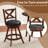 Swivel Counter Stool with Solid Wood Frame-1443828633