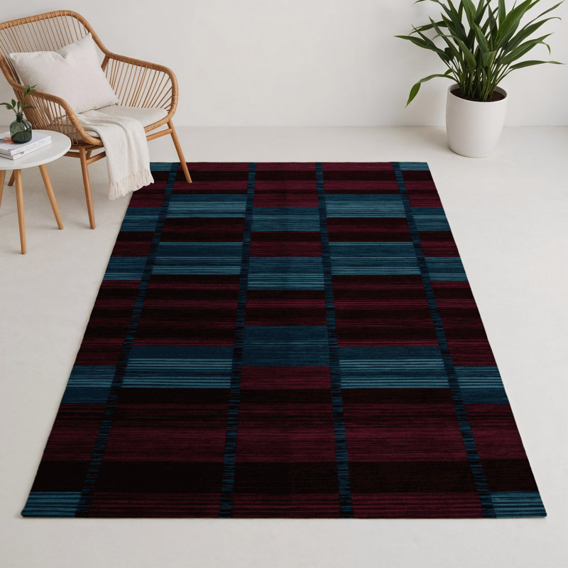 Tapis d'intérieur et d'extérieur à carreaux rouge, Rectangle 9 pi x 12 pi