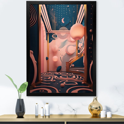 «Futur Folklore Minimal Retro Architecture», reproduction d'art sur toile