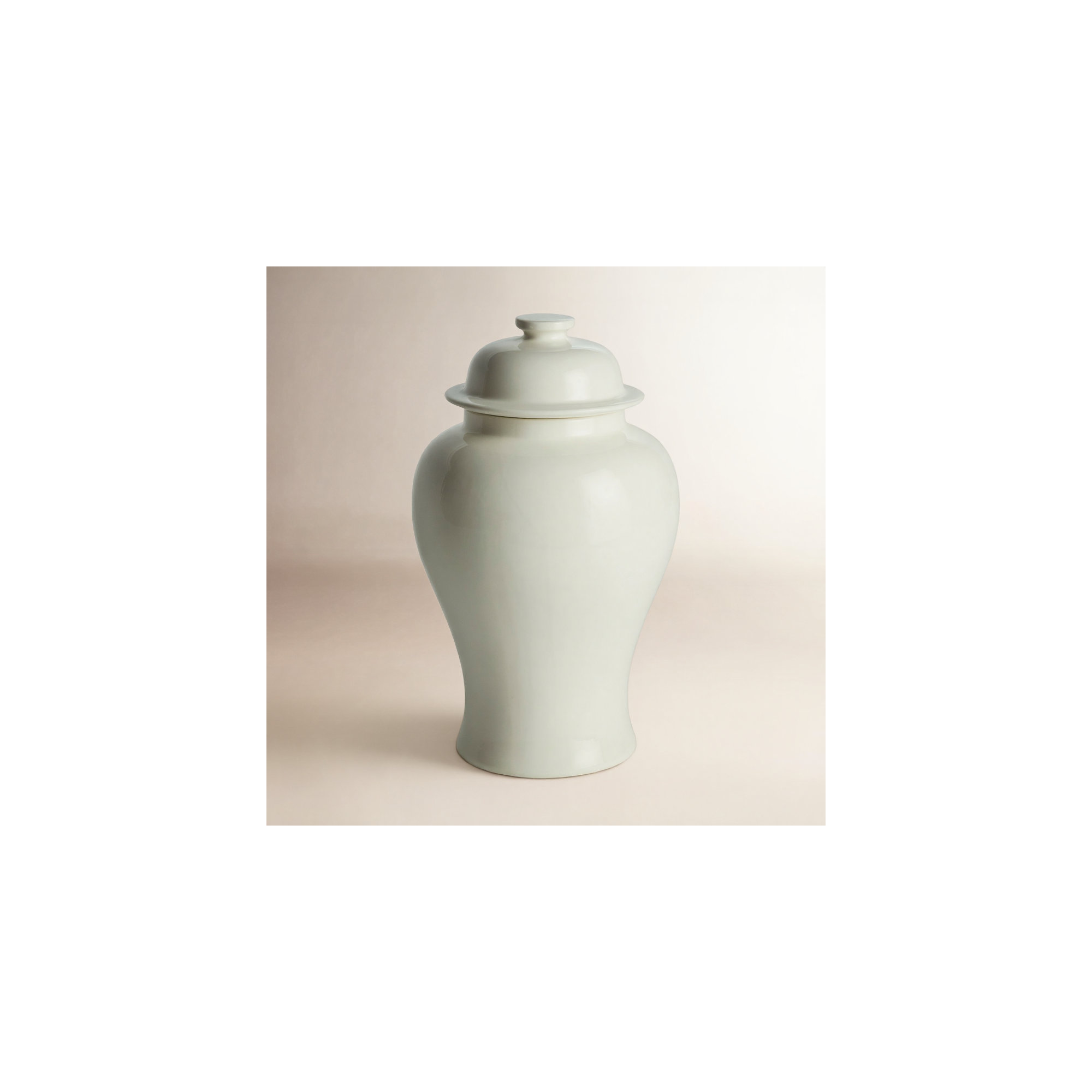 Ricki Ceramic Ginger Jar, White, 8.5"