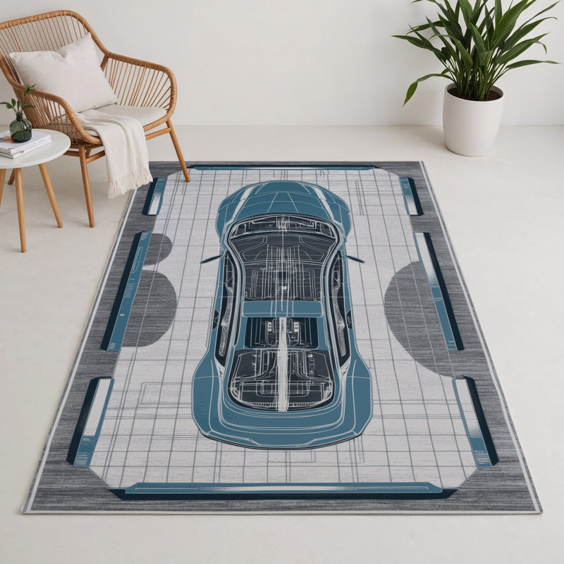Tapis intérieur et extérieur gris Transport, Rectangulaire 3 pi x 5 pi