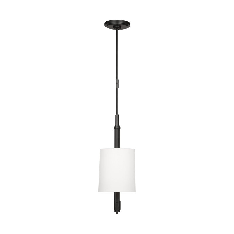 Thomas O'Brien Danica 2 Light Dining Room Chandelier With White Linen Shade, Aged Iron