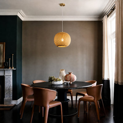 Transitional 1 Light Brass Sphere Pendant