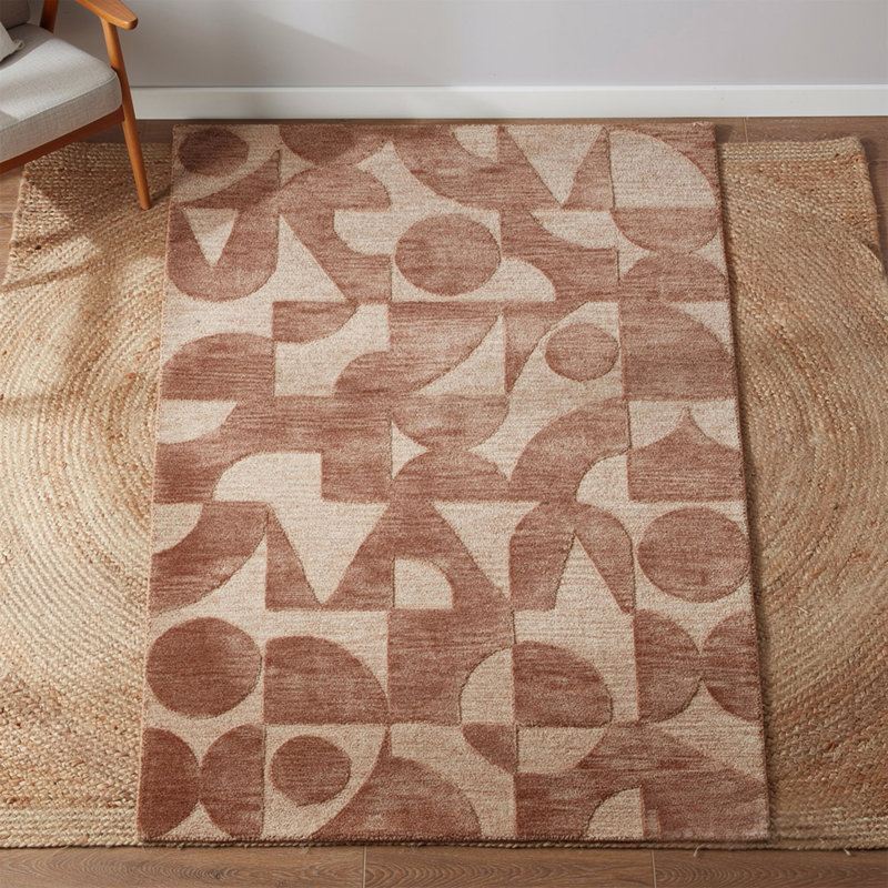 Perry Large Area Rug, Geometric Accents, Hand-Tufted Clay Polyester 8x10