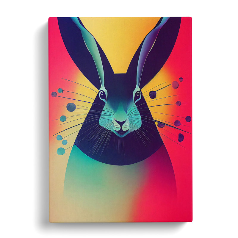 Vivid Hare Abstract - Wrapped Canvas, 60cm H x 40cm W x 3cm D