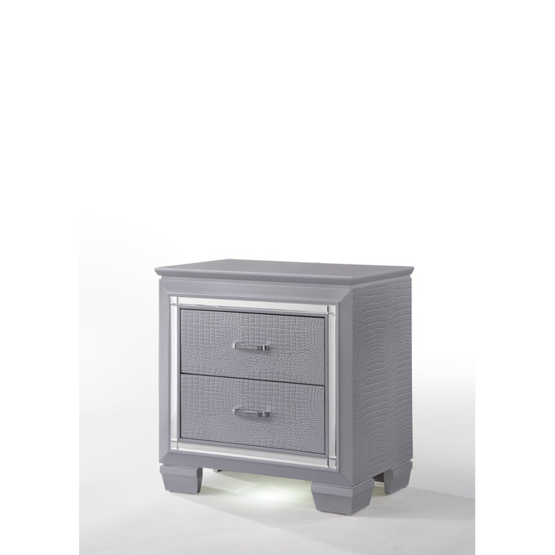 1 lumière moderne à 2 tiroirs à 1 tiroir avec accents de miroir biseauté et quincaillerie de finition chromée