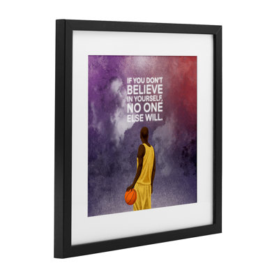 Believe In Yourself, citation de l'athlète, impression encadrée sous verre