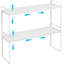 Organisateurs de tablettes d'armoires de cuisine de 15,5 à 25,5 pouces, organisateur de tablettes de comptoir de cuisine réglables, ensemble de 3 tablettes de rangement de comptoir extensibles, conception empilable, 30 lb robuste, économiseur d'espace